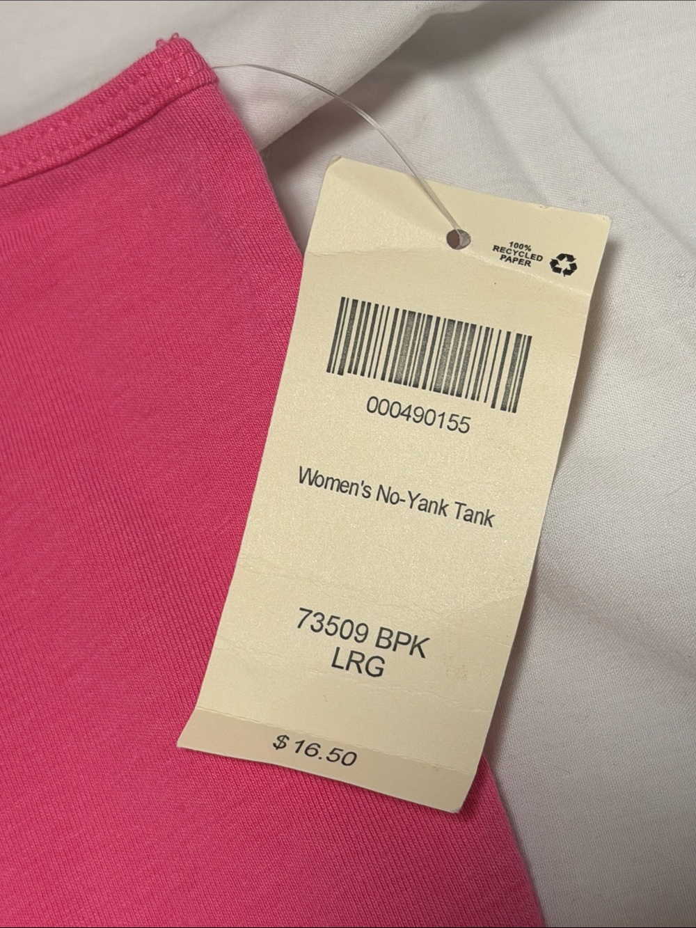Duluth Trading Co Women’s No Yank Tank Large Pink NWT - Picture 2 of 7